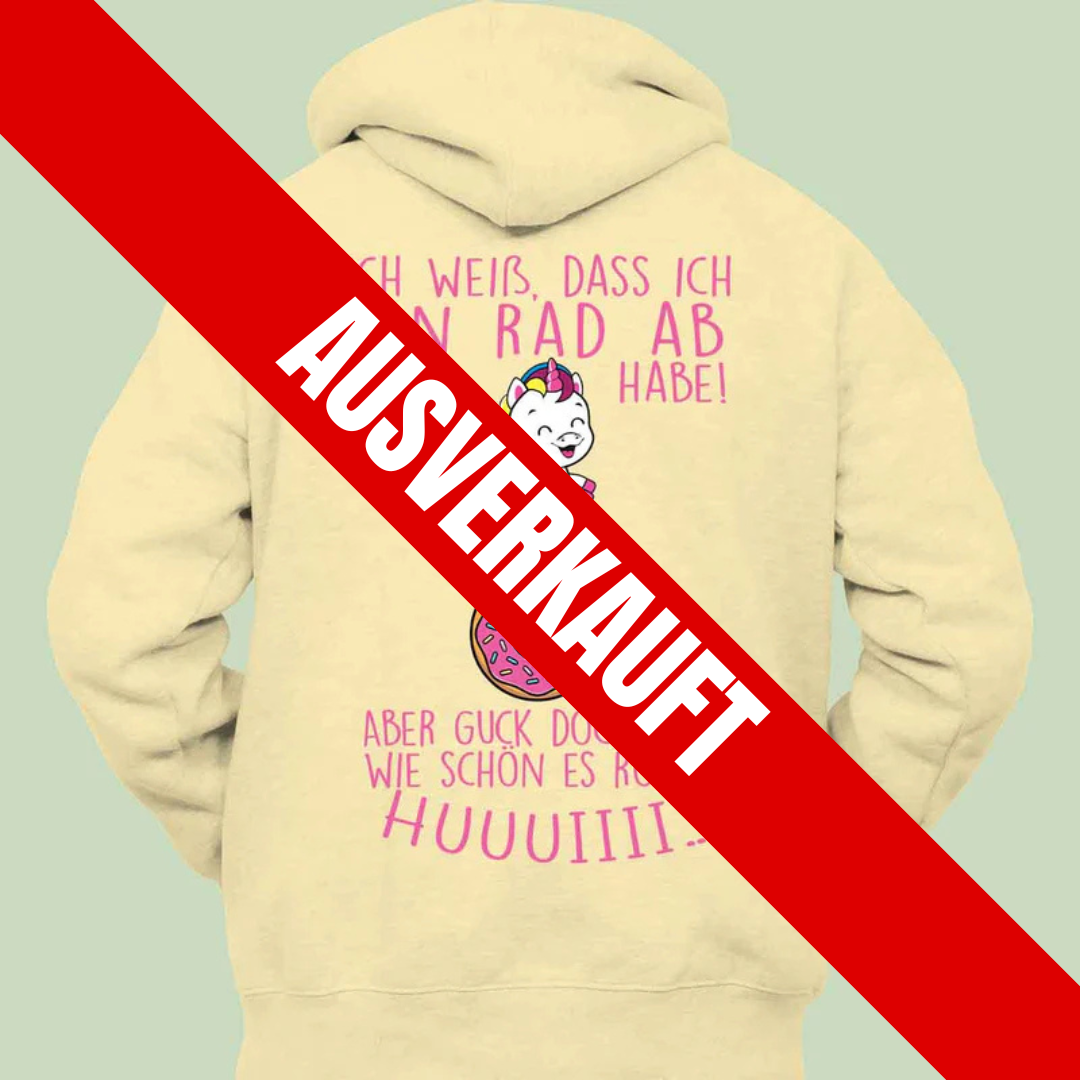 Rollt Einhorn - Hoodie Unisex Rückendruck