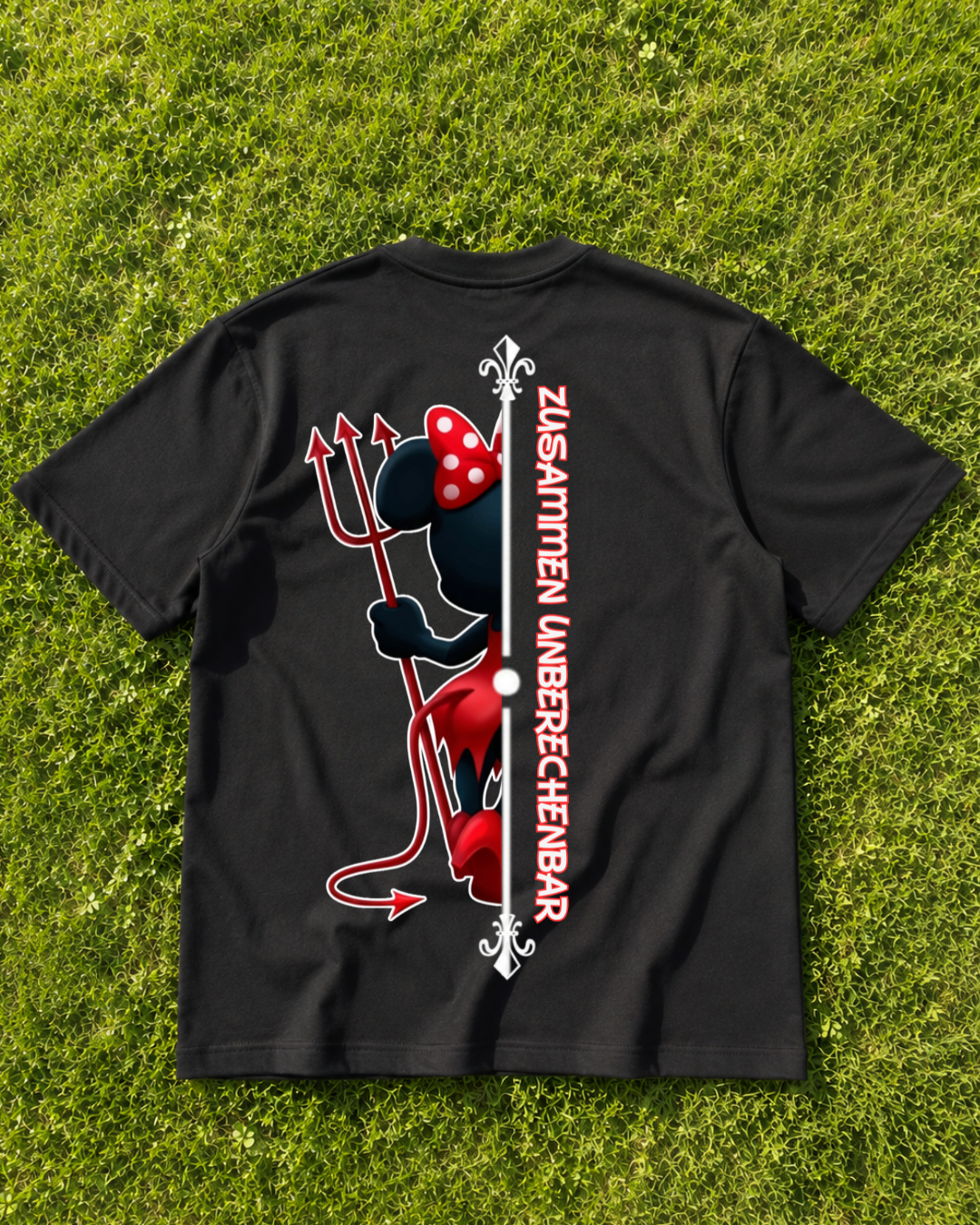 Zusammen unberechenbar Frau - Shirt Unisex Backprint