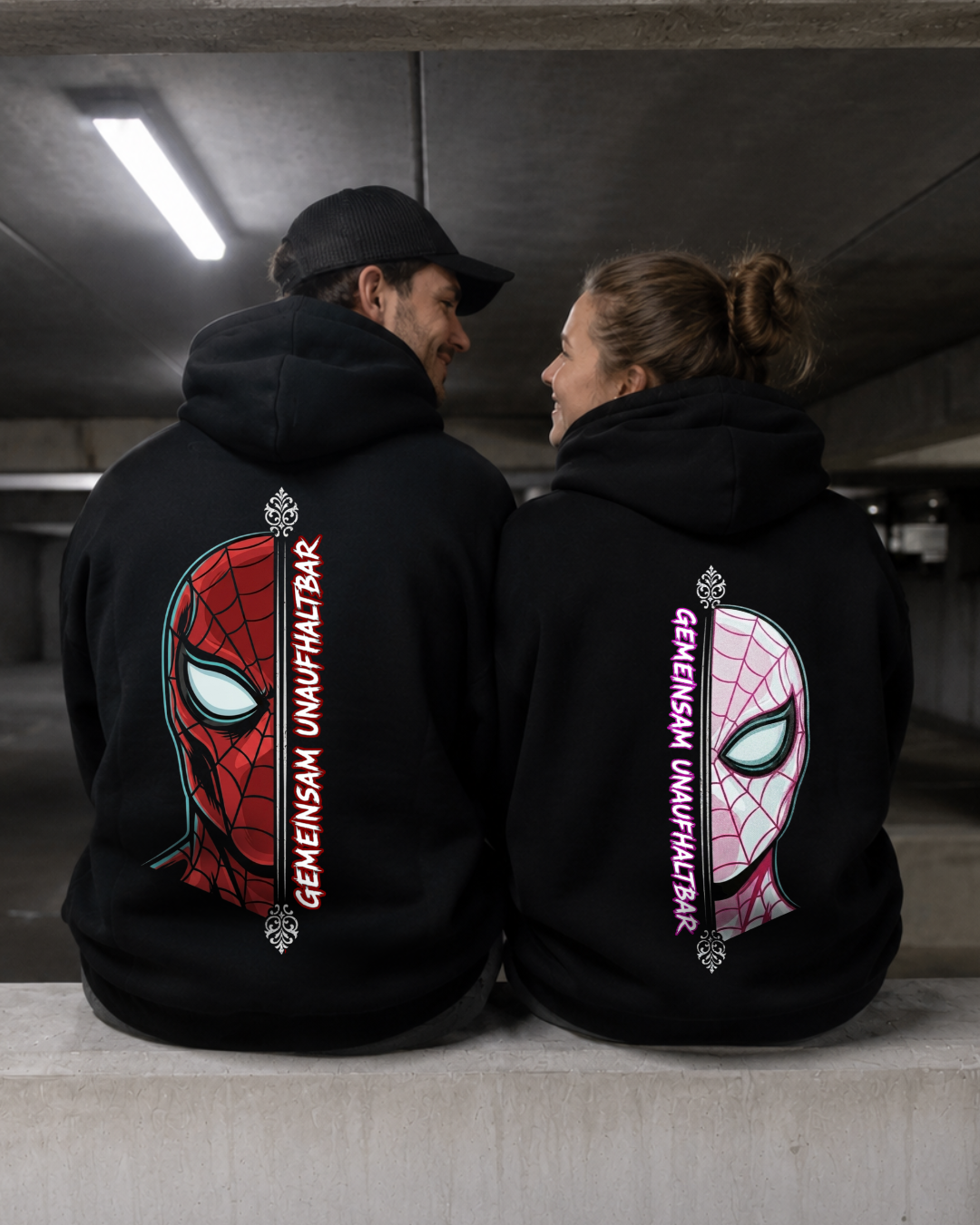 gemeinsam unaufhaltbar rosa rot - Kuschel Hoodie Bündel
