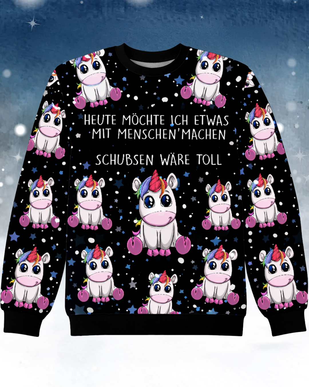 Menschen Schubsen wäre Toll - Sweatshirt All over Print