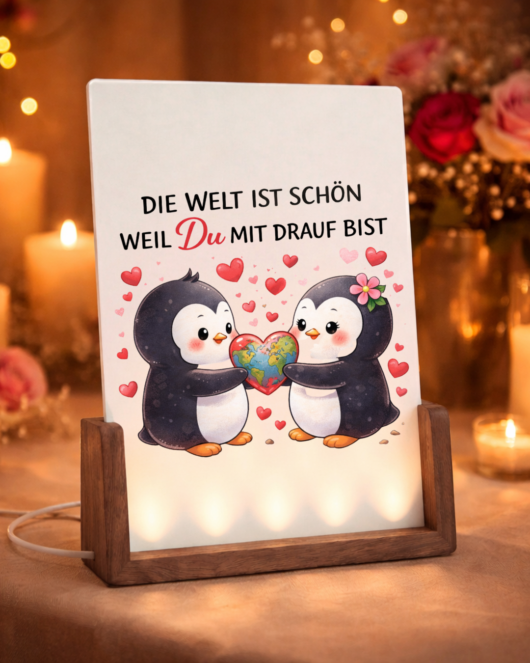 Welt mit dir ist Schön - Beleuchteter Bilderrahmen