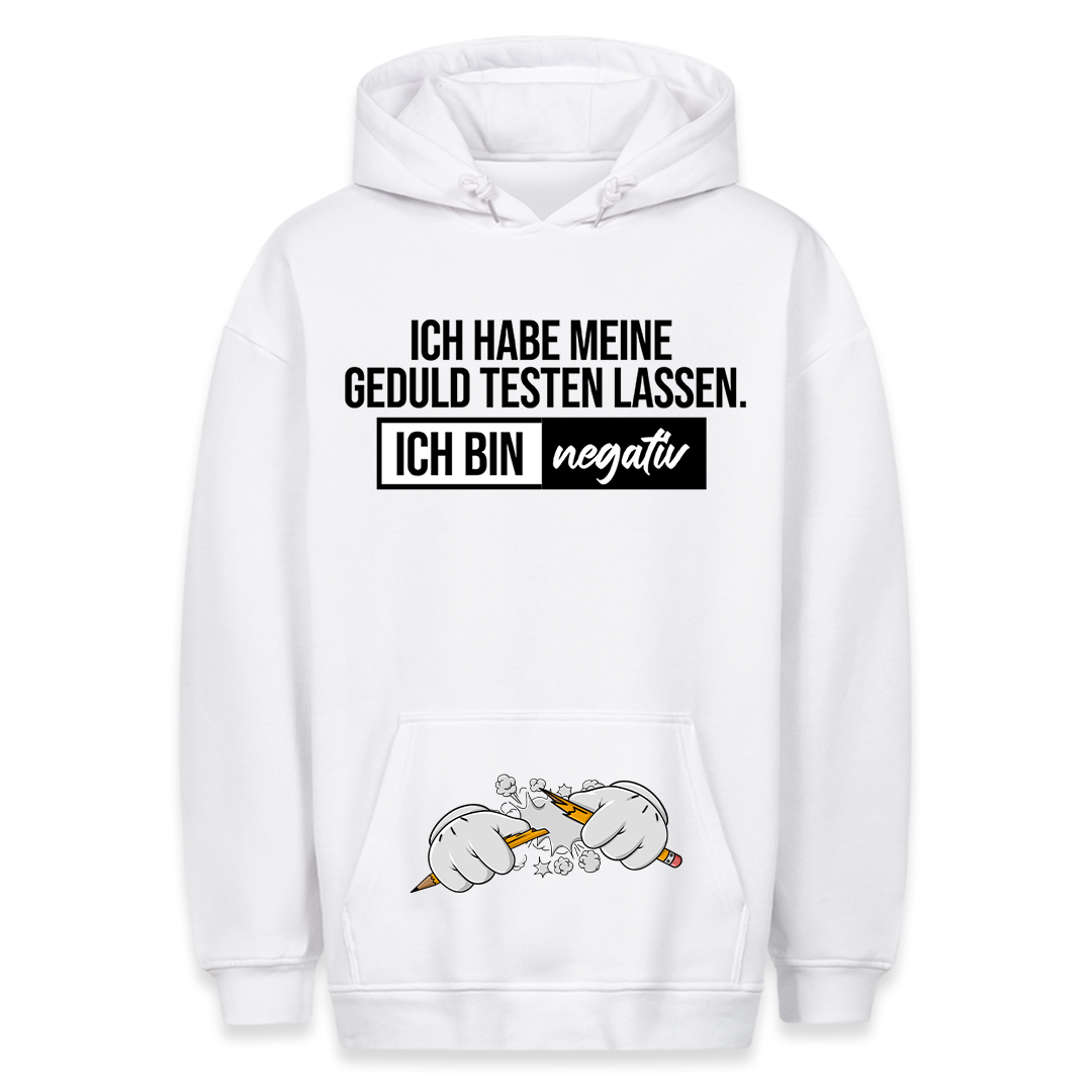 Geduld Test - Hoodie Bauchtaschendruck