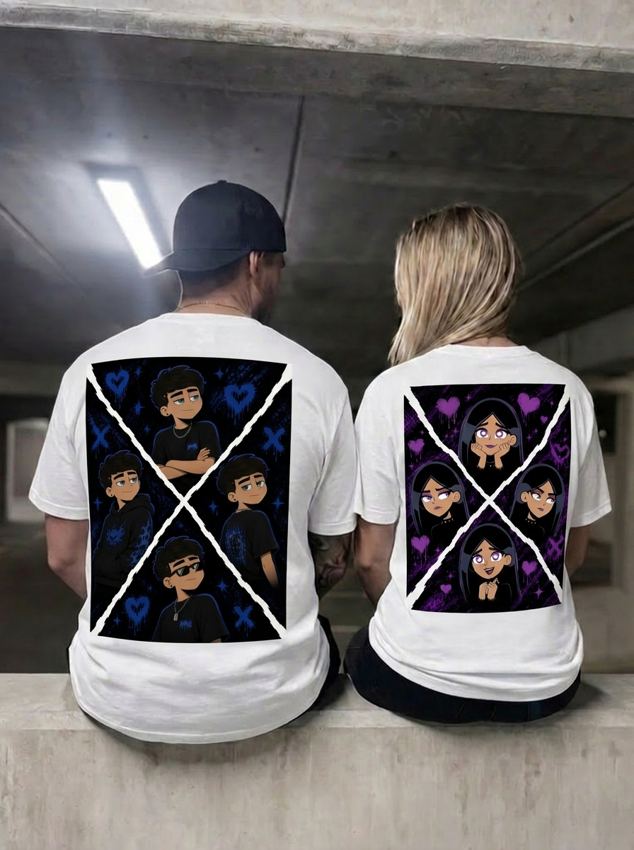Cartoon Couple 2 - Shirt Couple Bündel