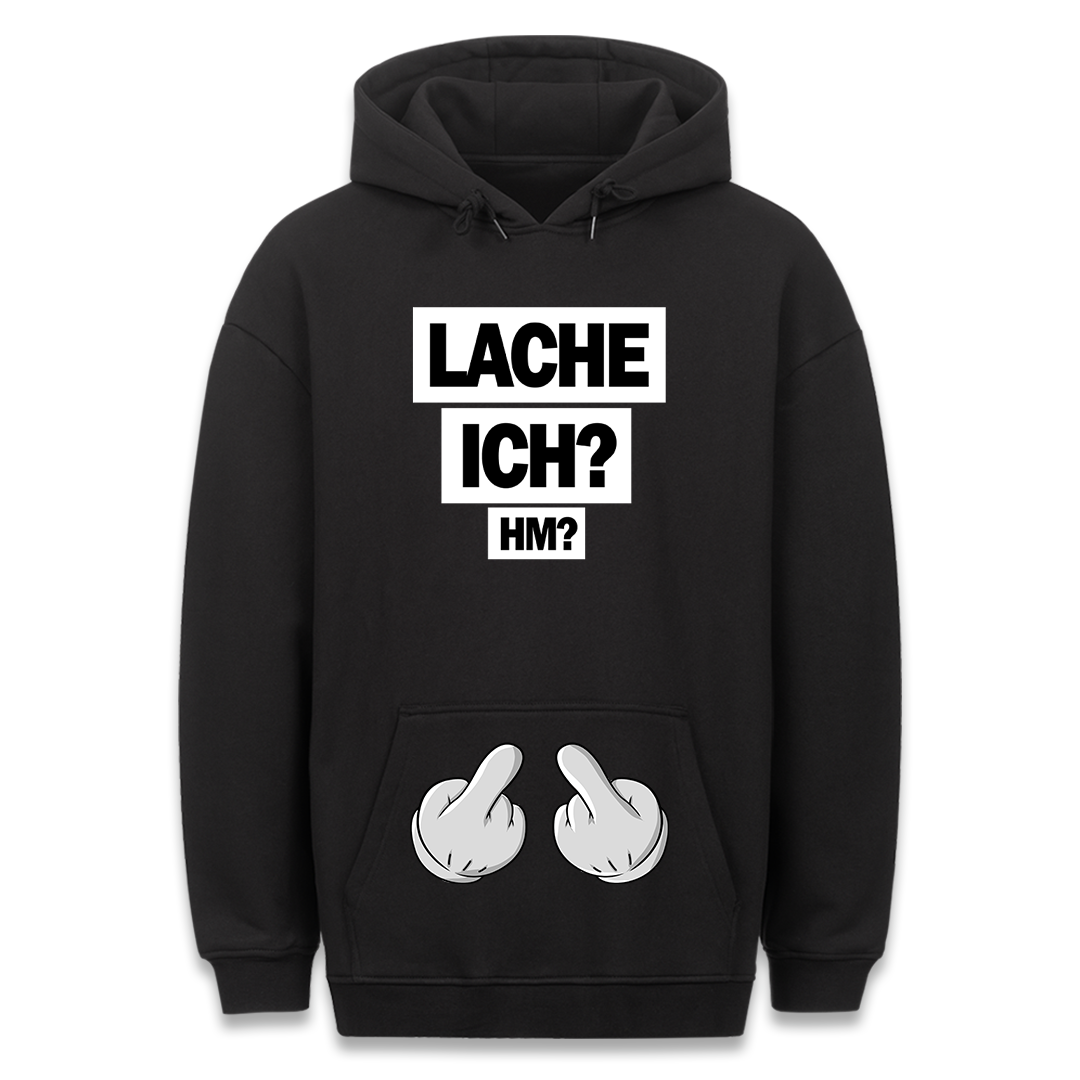 Lache ich? - Hoodie Bauchtaschendruck