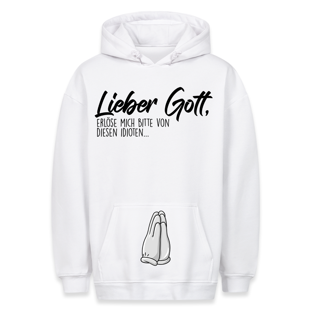 Lieber Gott - Hoodie Bauchtaschendruck