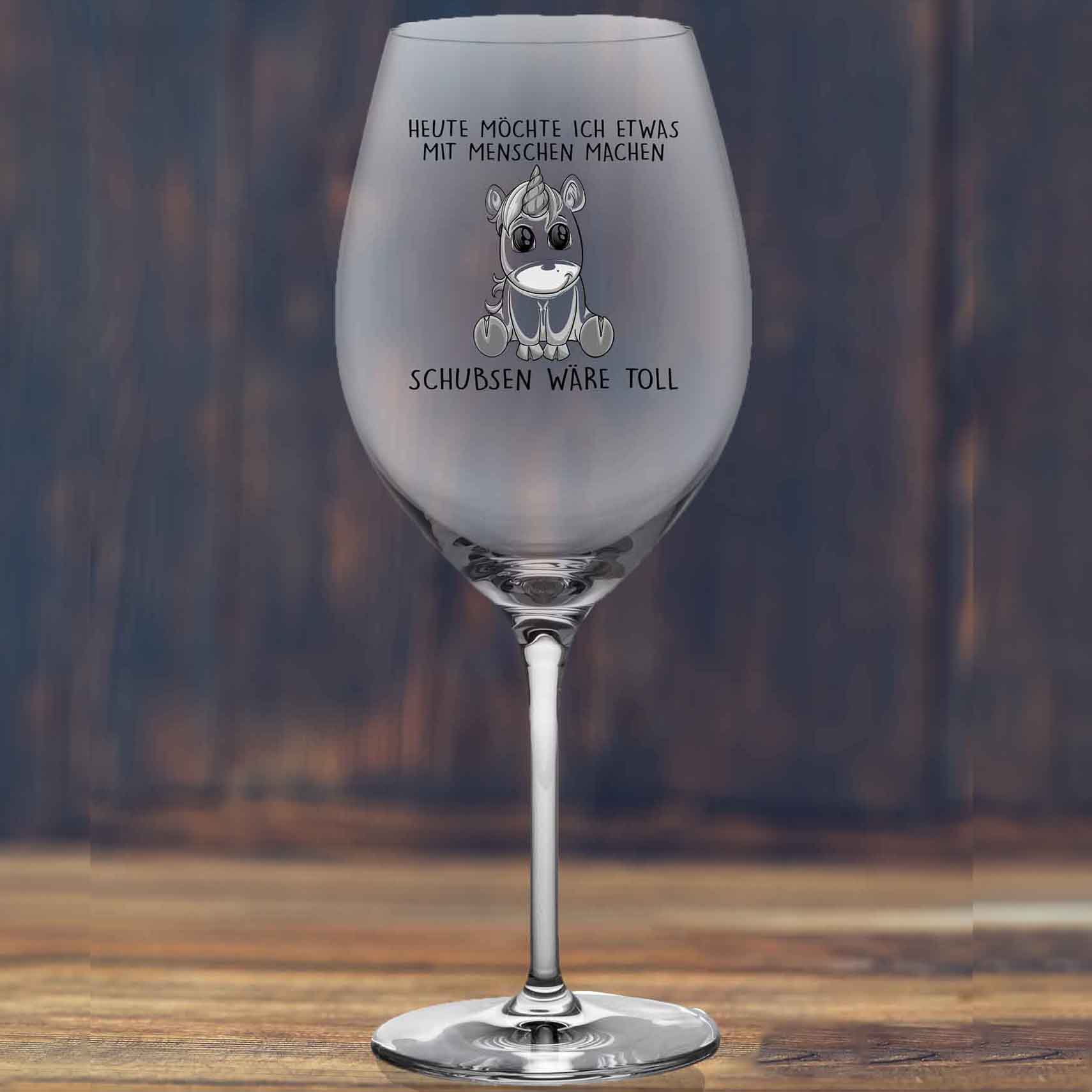 Schubsen Einhorn - Weinglas