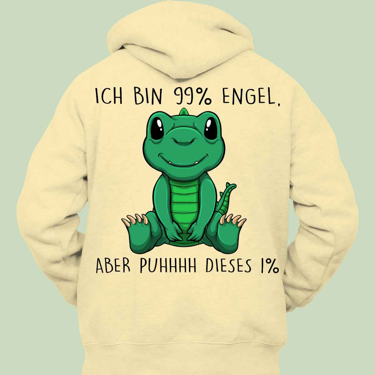 Engel Dinosaurier - Hoodie Unisex Rückendruck