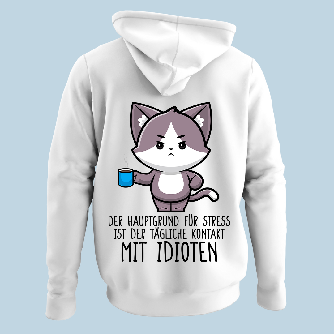 Hauptgrund Katze - Hoodie Unisex Rückendruck