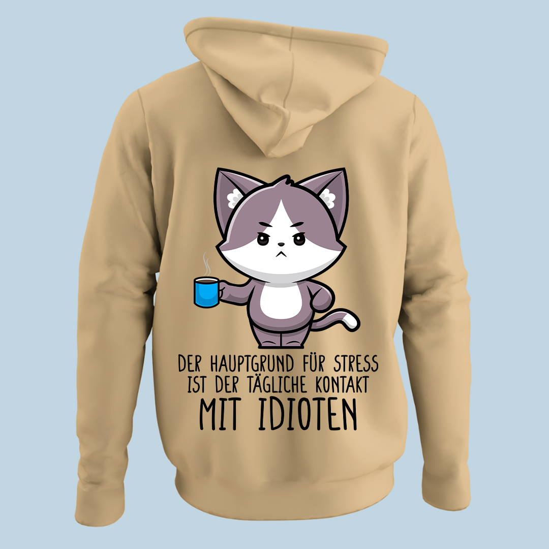 Hauptgrund Katze - Hoodie Unisex Rückendruck