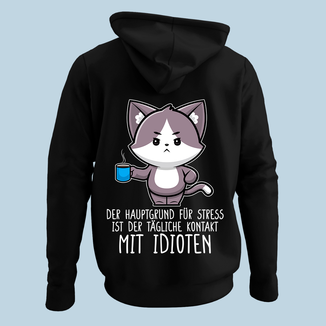 Hauptgrund Katze - Hoodie Unisex Rückendruck