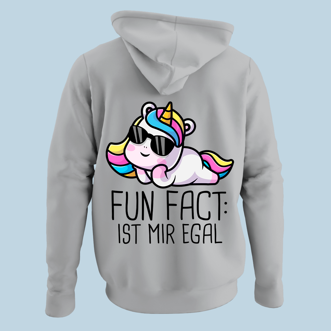 Fun Fact Einhorn - Hoodie Unisex Rückendruck