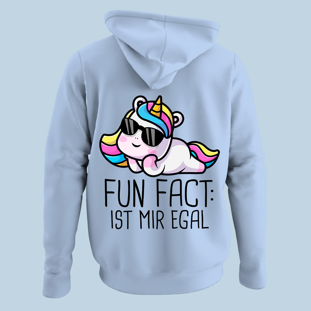 Fun Fact Einhorn - Hoodie Unisex Rückendruck