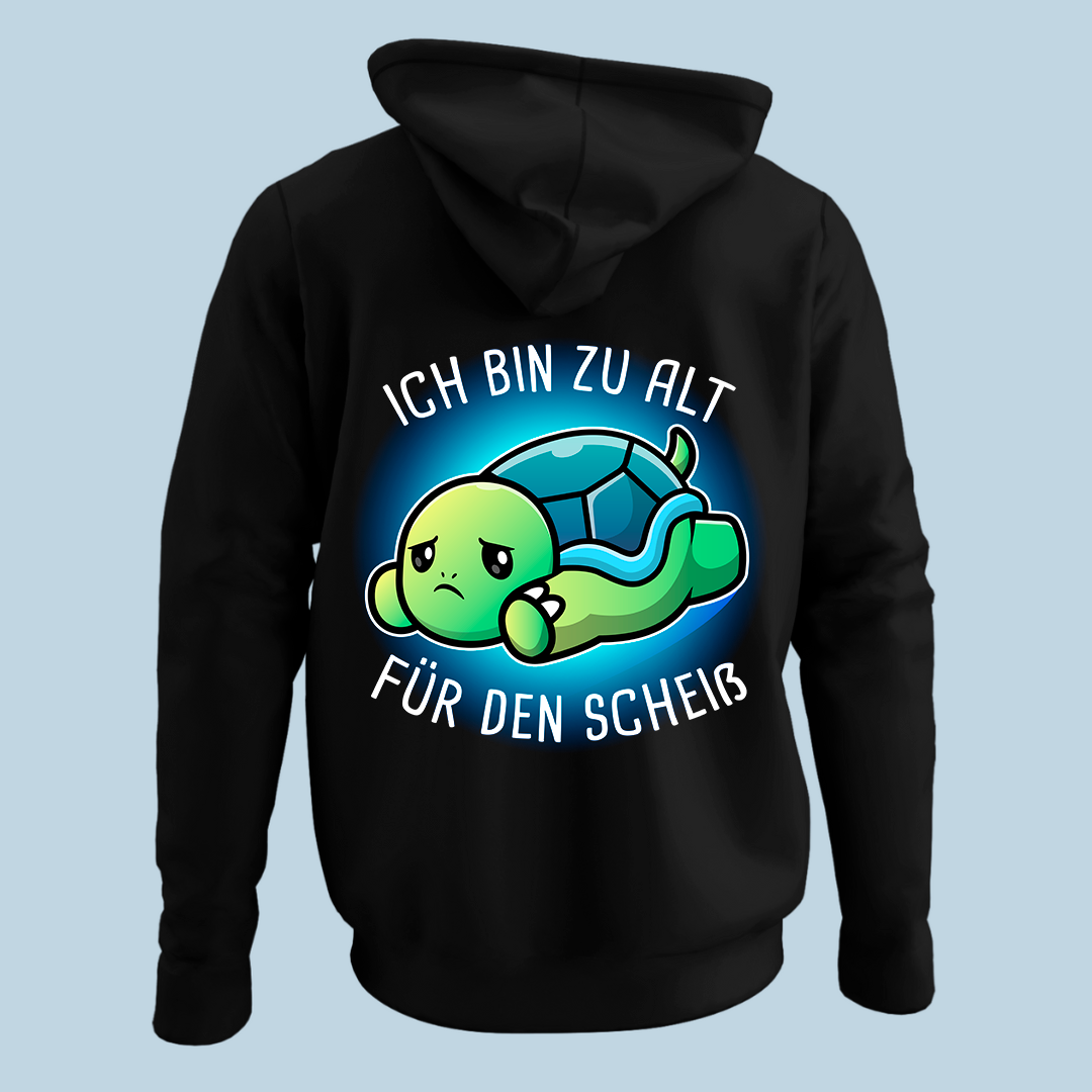 Ich bin zu alt Schildkröte - Hoodie Unisex Rückendruck