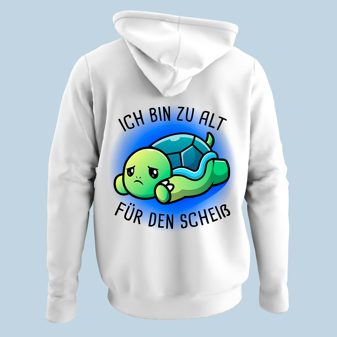 Ich bin zu alt Schildkröte - Hoodie Unisex Rückendruck