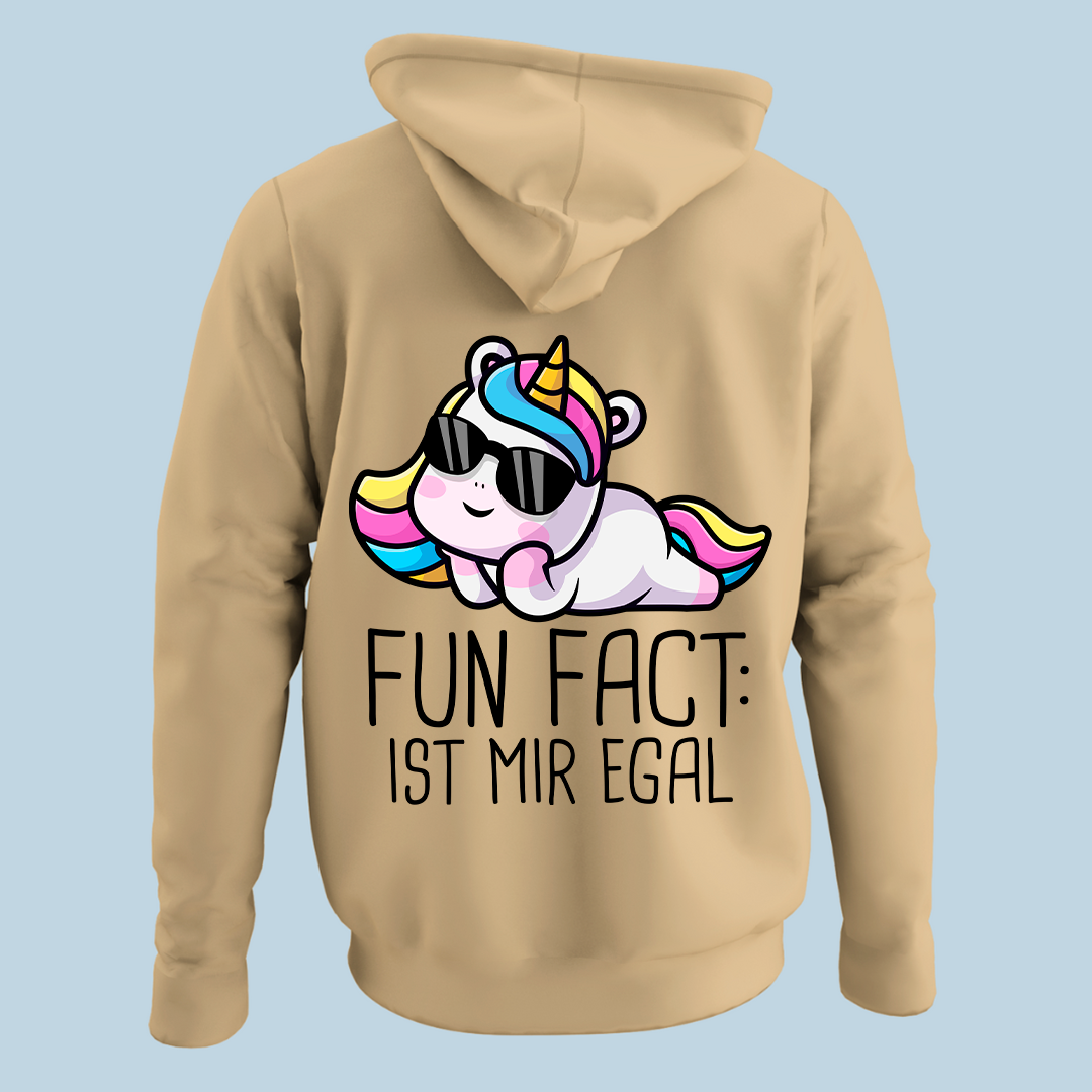 Fun Fact Einhorn - Hoodie Unisex Rückendruck