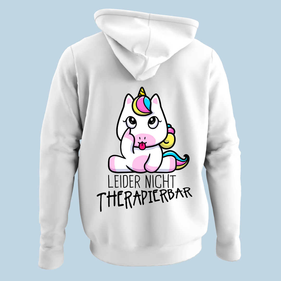 Therapierbar Einhorn - Hoodie Unisex Rückendruck