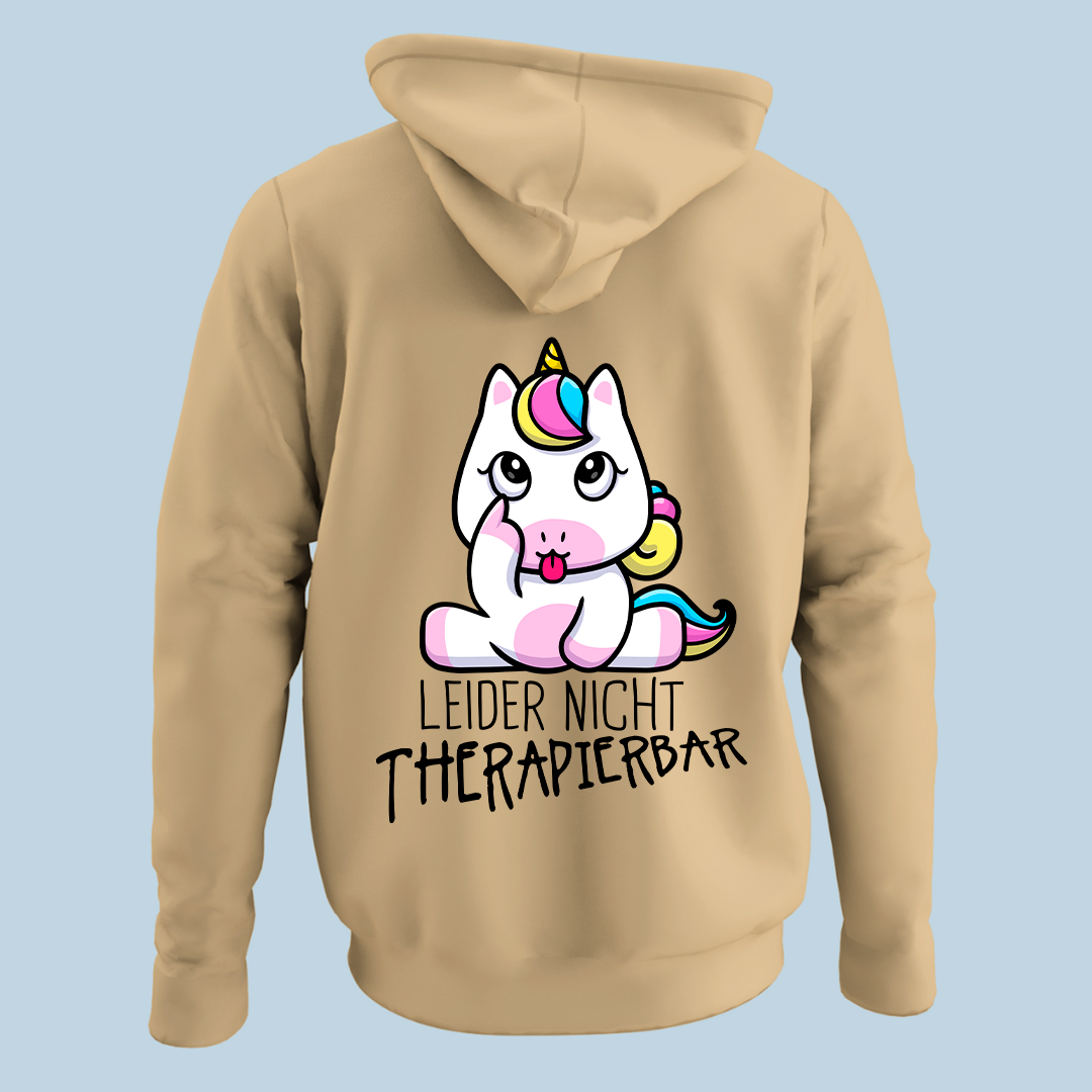 Therapierbar Einhorn - Hoodie Unisex Rückendruck