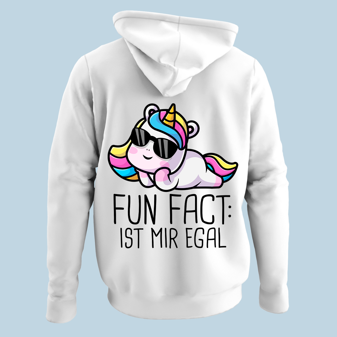 Fun Fact Einhorn - Hoodie Unisex Rückendruck