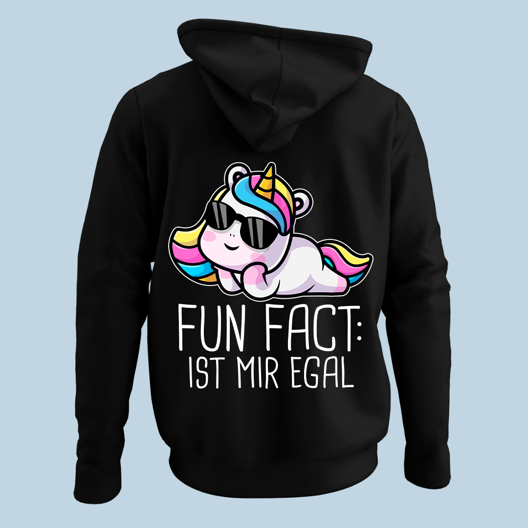 Fun Fact Einhorn - Hoodie Unisex Rückendruck