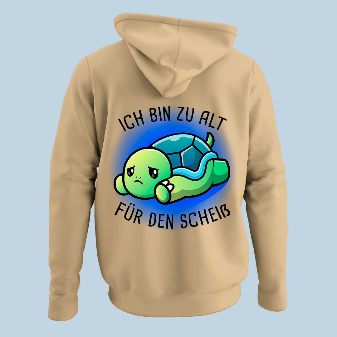 Ich bin zu alt Schildkröte - Hoodie Unisex Rückendruck