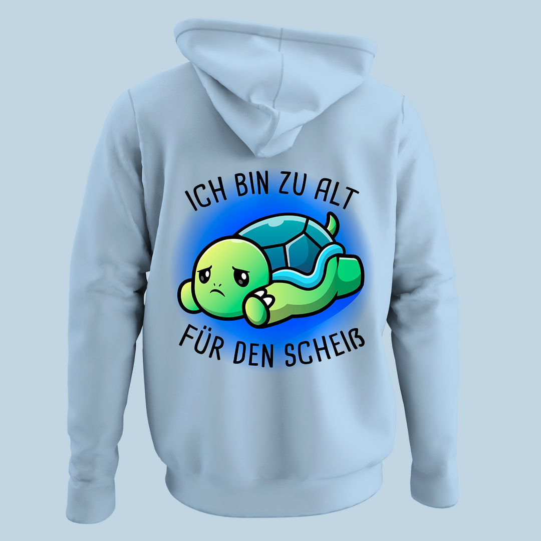 Ich bin zu alt Schildkröte - Hoodie Unisex Rückendruck