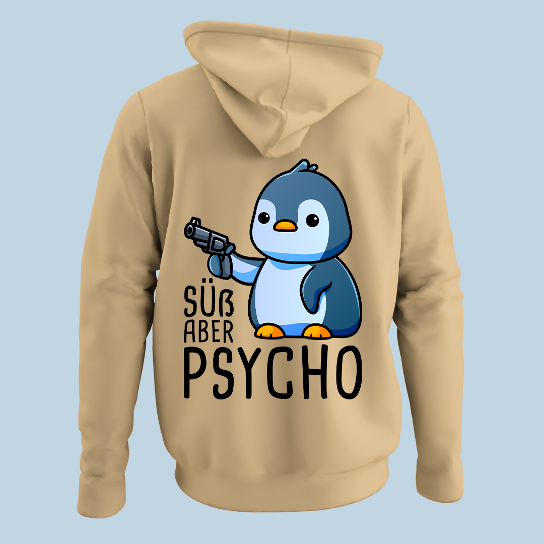 Süß aber Psycho Pinguin - Hoodie Unisex Rückendruck