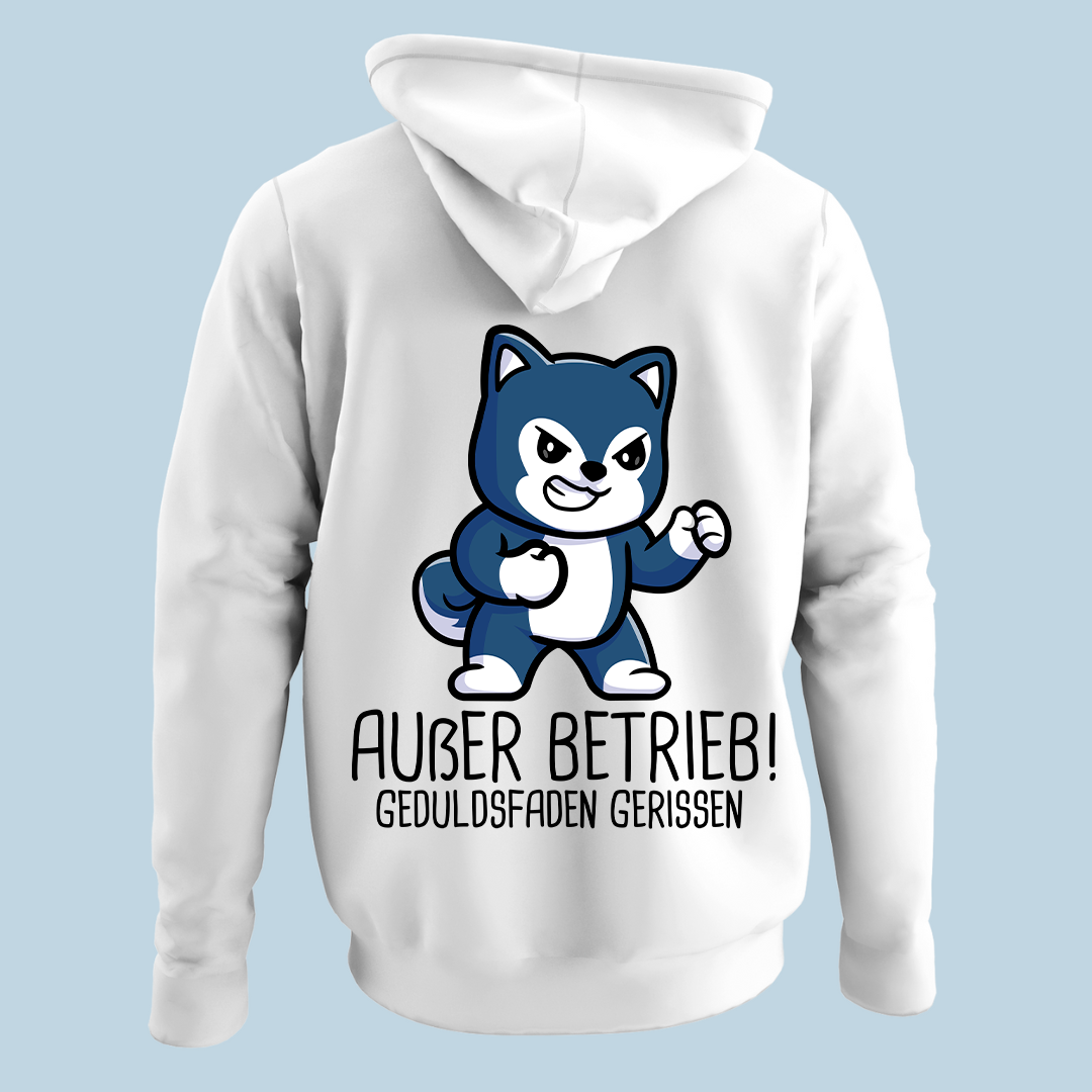 Geduldsfaden Hund - Hoodie Unisex Rückendruck