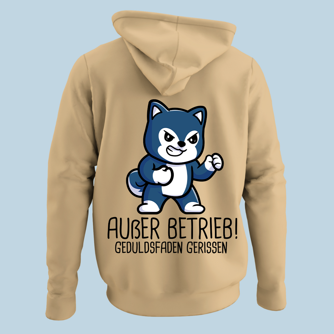 Geduldsfaden Hund - Hoodie Unisex Rückendruck