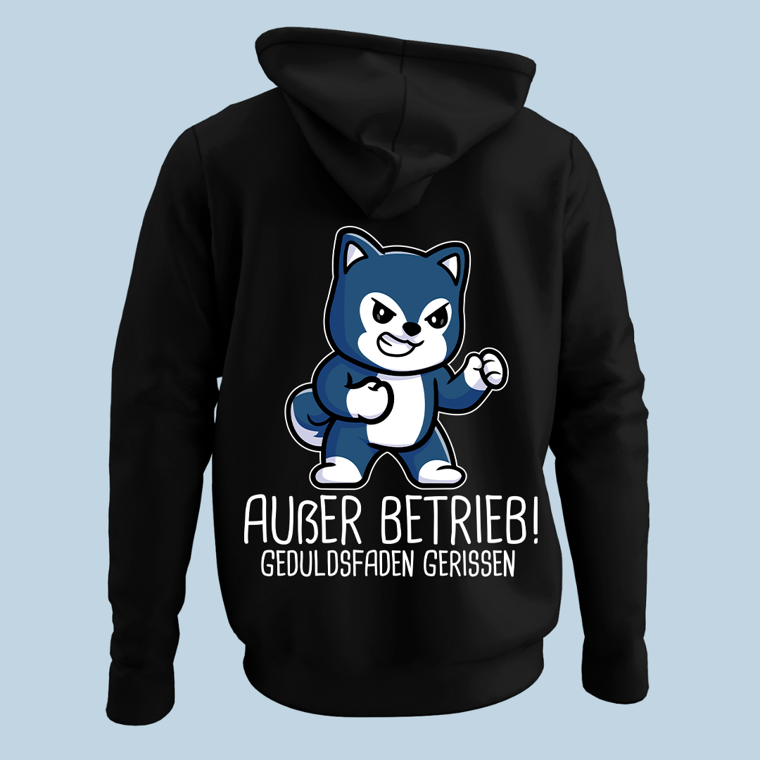 Geduldsfaden Hund - Hoodie Unisex Rückendruck