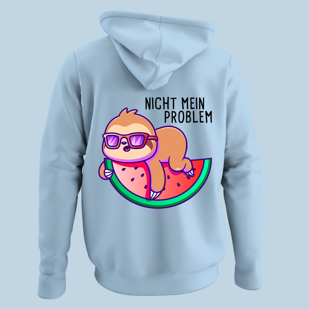 Nicht mein Problem Faultier - Hoodie Unisex Rückendruck