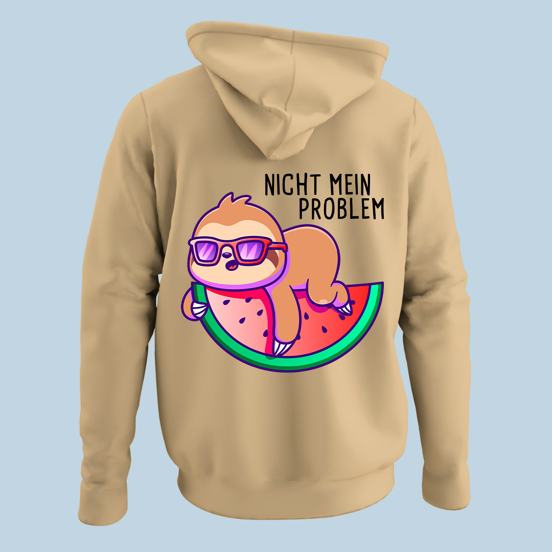 Nicht mein Problem Faultier - Hoodie Unisex Rückendruck