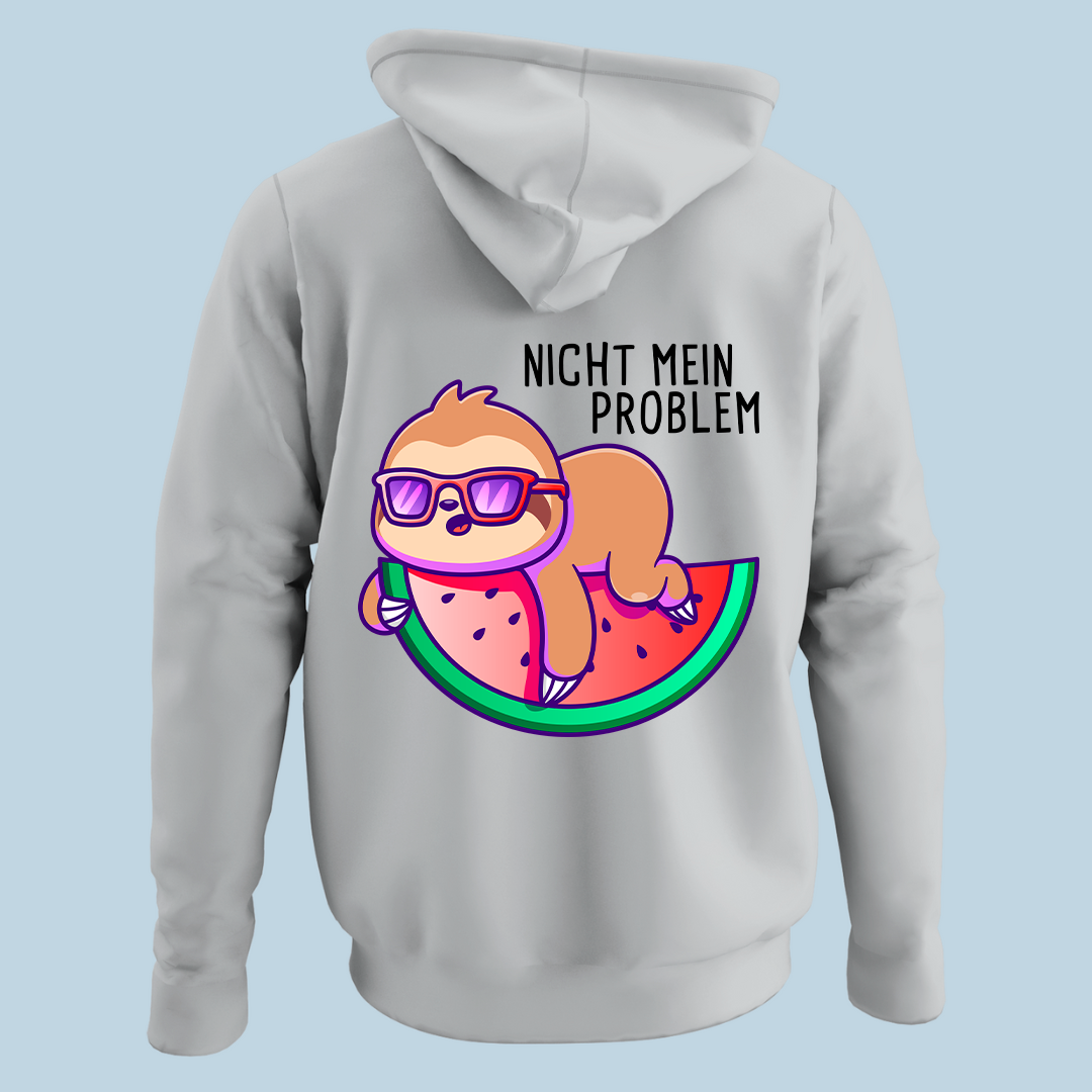 Nicht mein Problem Faultier - Hoodie Unisex Rückendruck