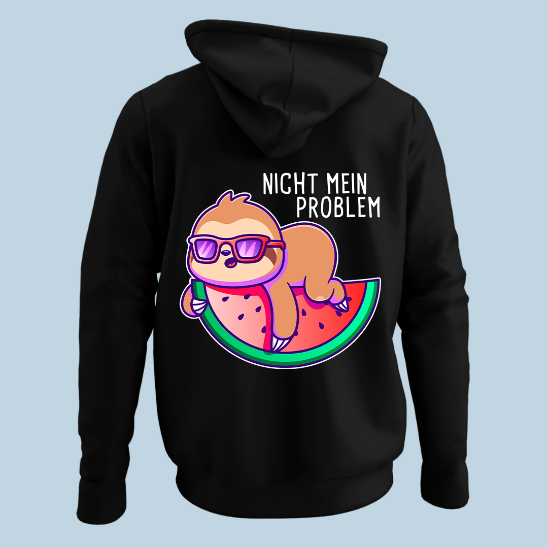 Nicht mein Problem Faultier - Hoodie Unisex Rückendruck