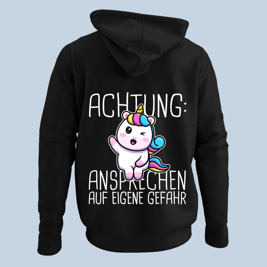 Ansprechen Einhorn - Hoodie Unisex Rückendruck