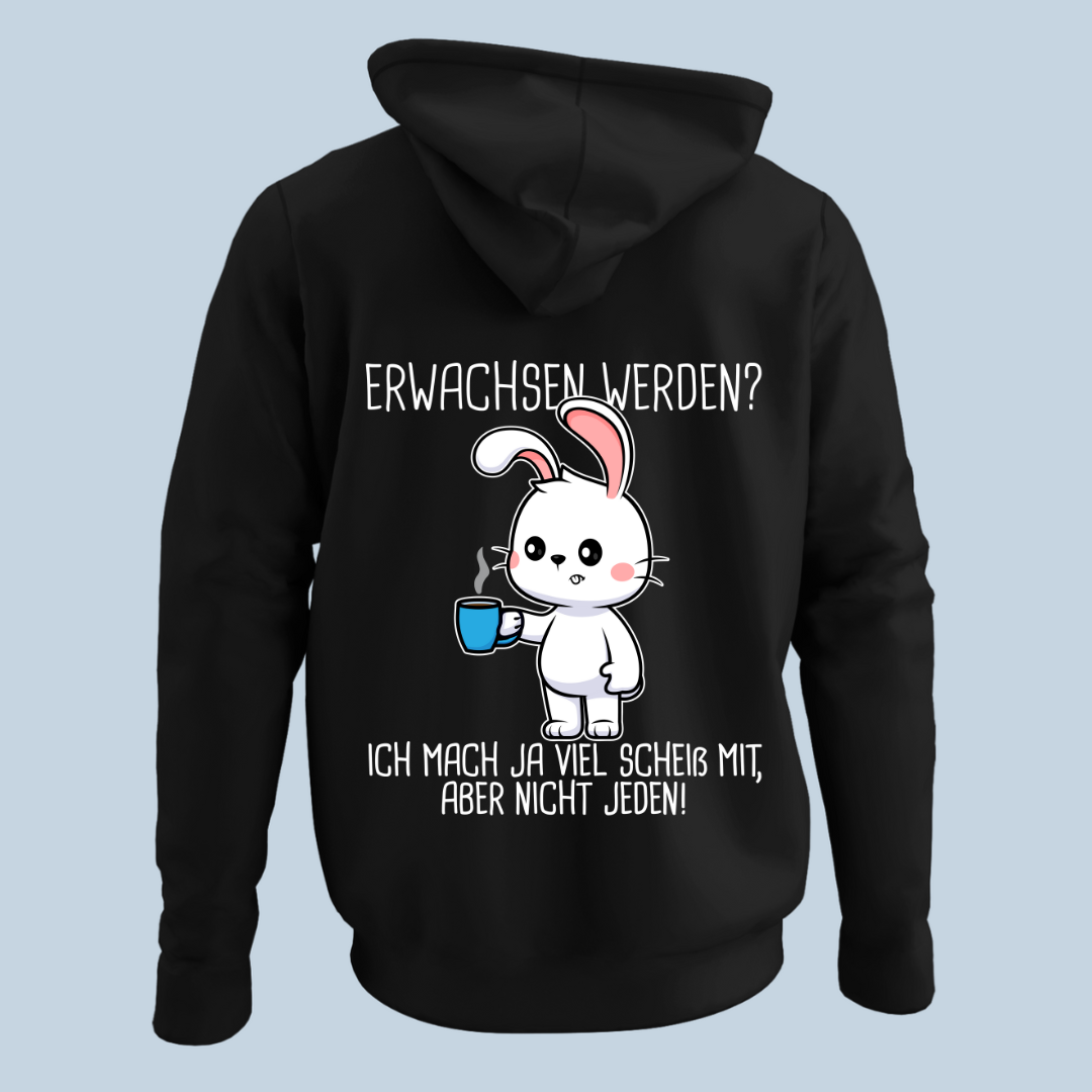 Erwachsen Hase - Hoodie Unisex Rückendruck