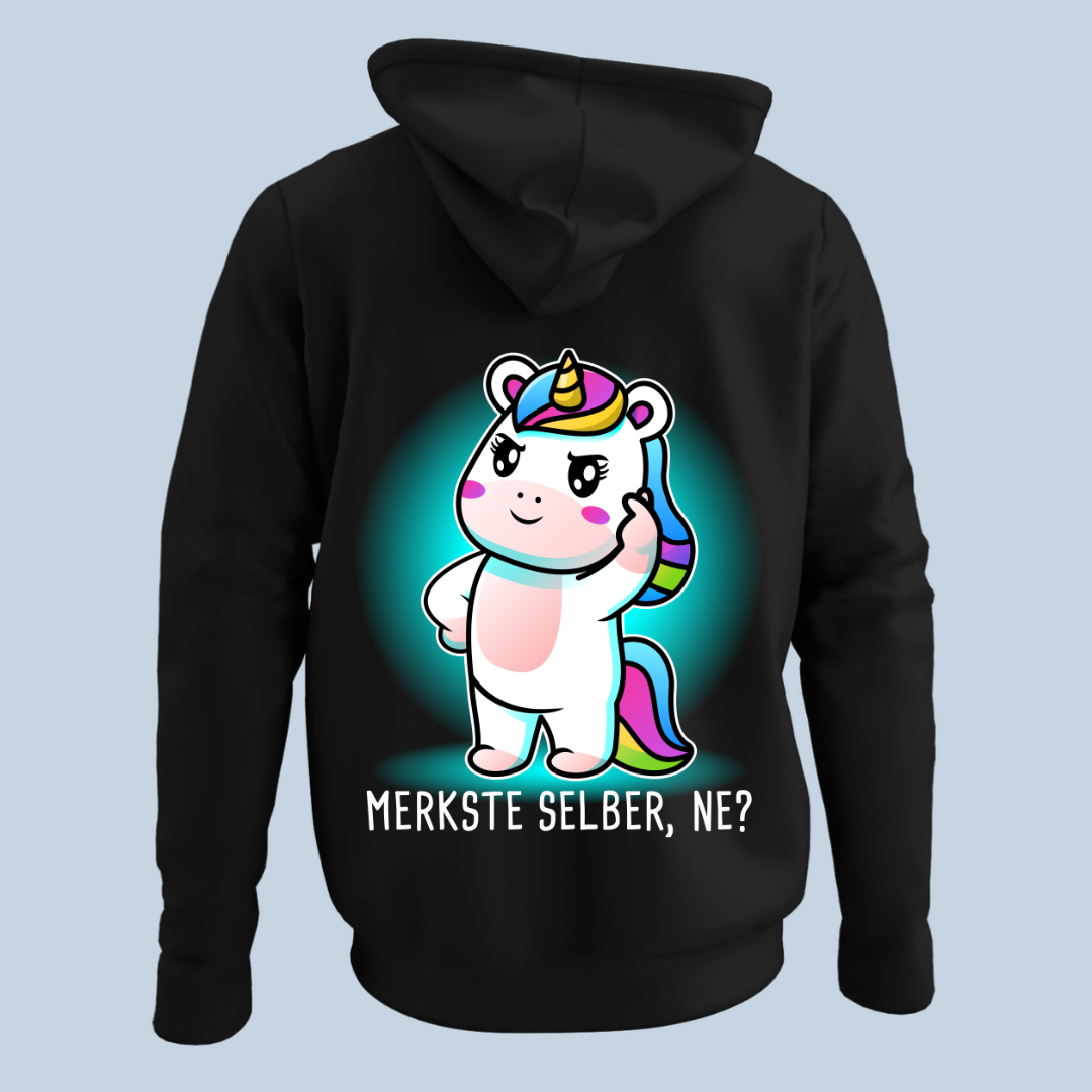 Merkste Einhorn - Hoodie Unisex Rückendruck