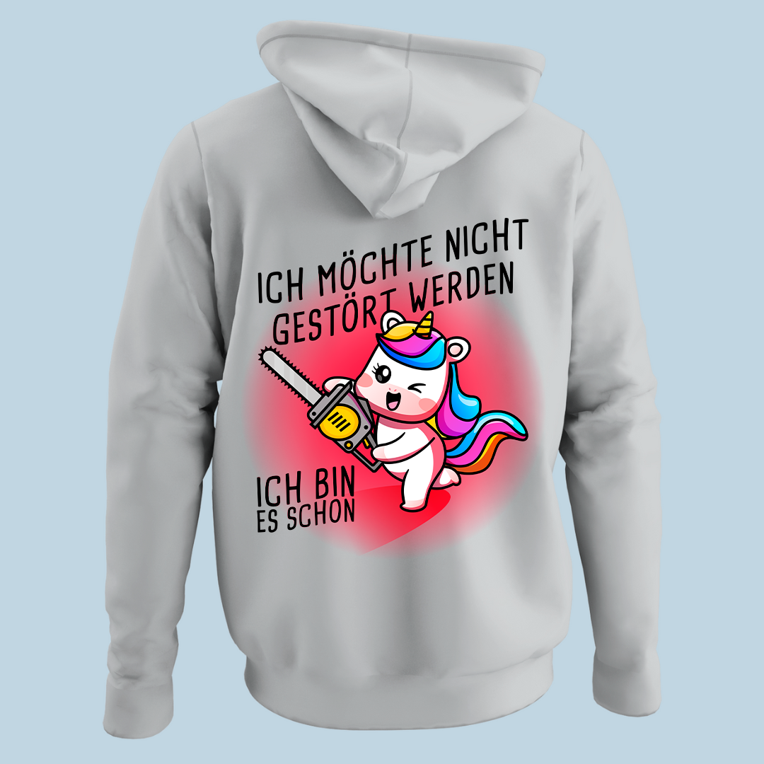 Gestörtes Einhorn - Hoodie Unisex Rückendruck