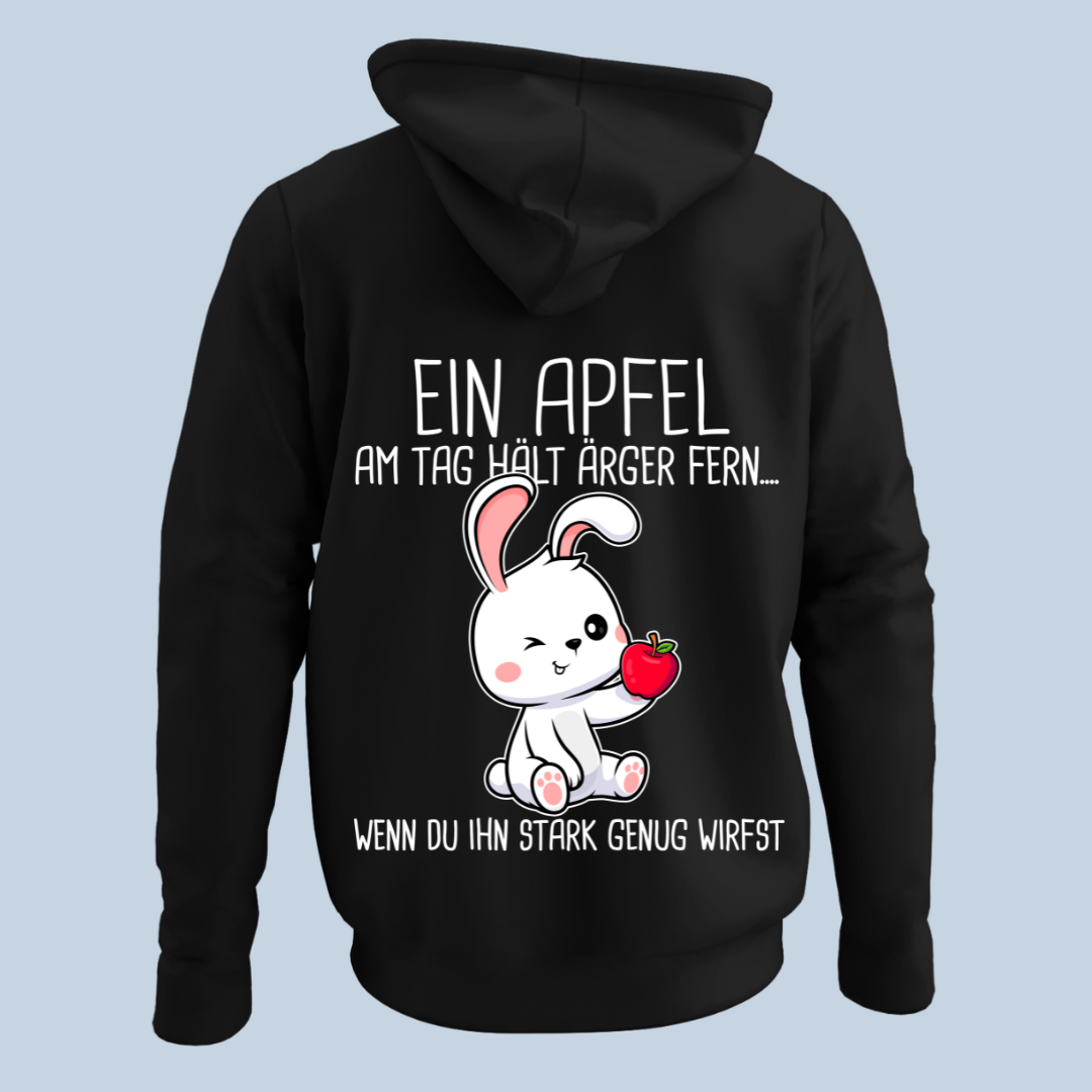 Apfel Hase - Hoodie Unisex Rückendruck