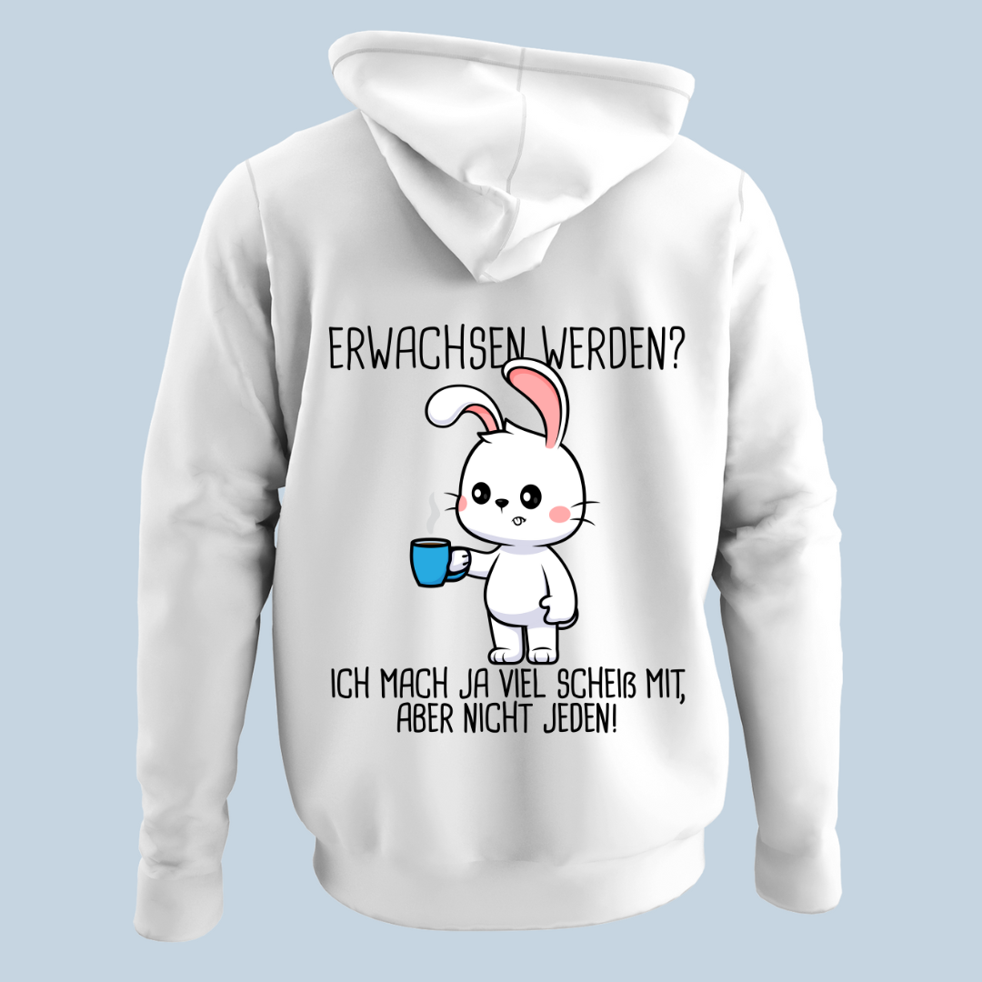 Erwachsen Hase - Hoodie Unisex Rückendruck