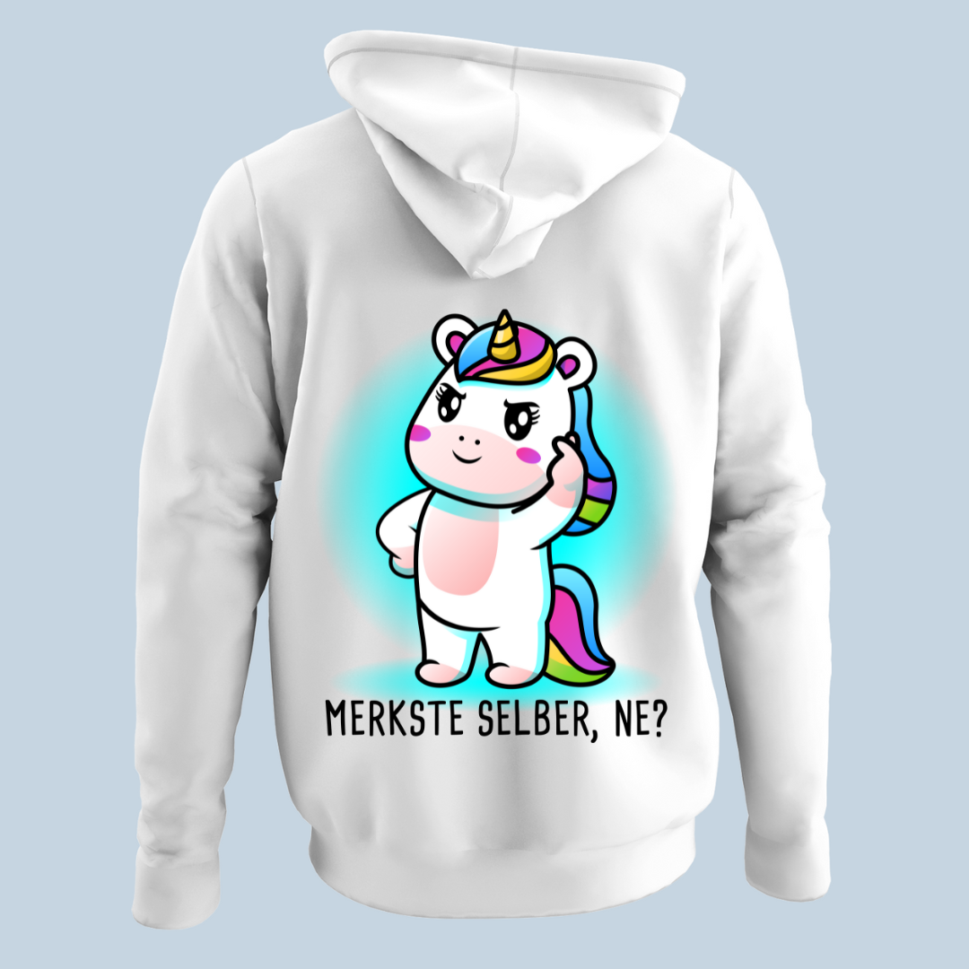 Merkste Einhorn - Hoodie Unisex Rückendruck