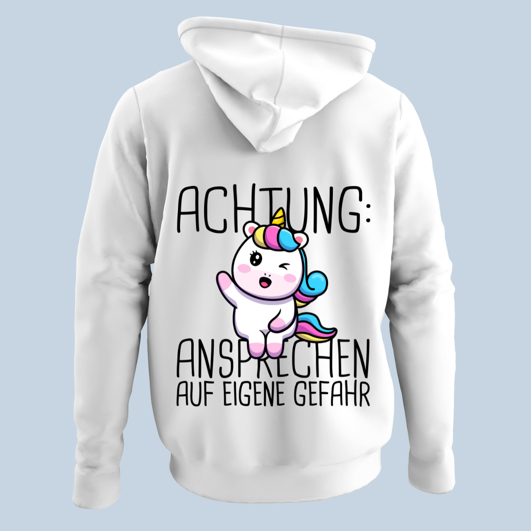 Ansprechen Einhorn - Hoodie Unisex Rückendruck