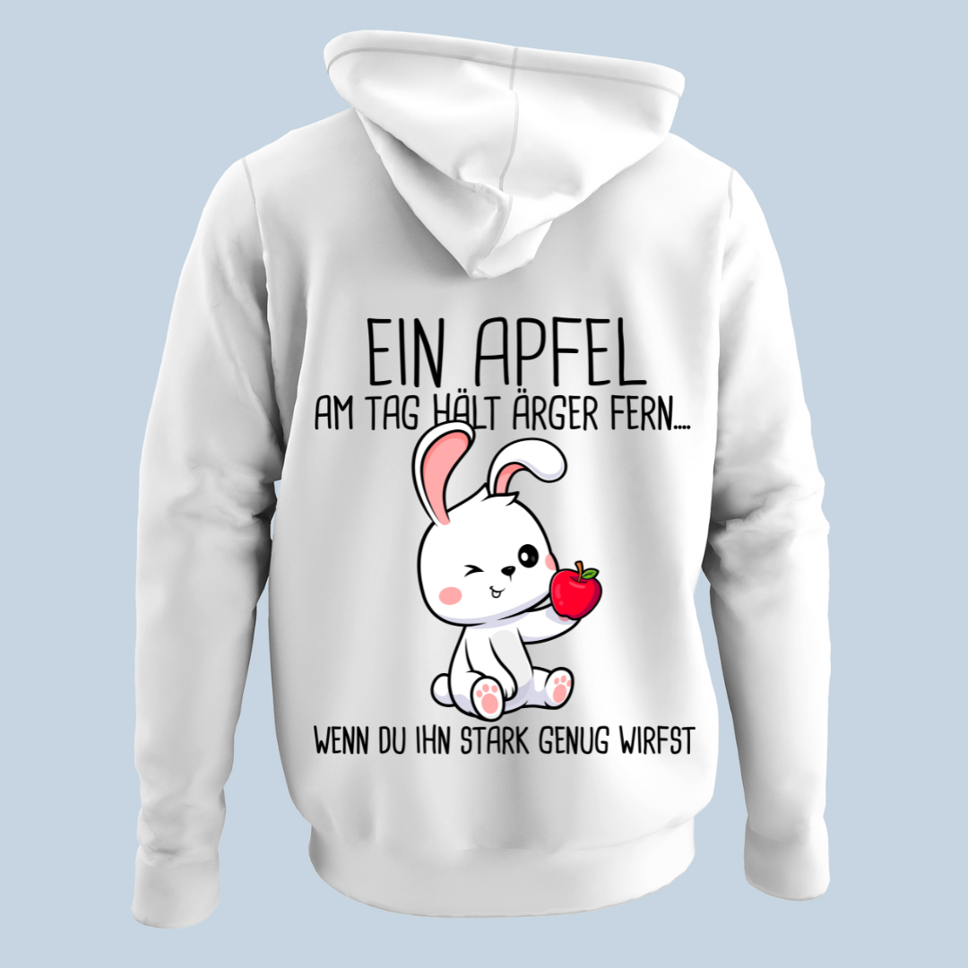 Apfel Hase - Hoodie Unisex Rückendruck