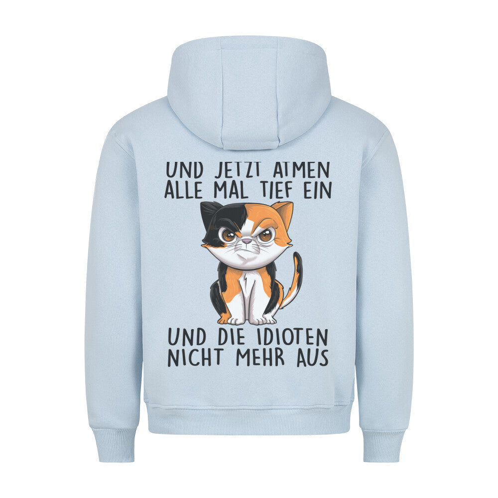 Einatmen Böse Katze - Hoodie Unisex Rückendruck