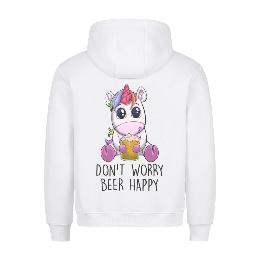 Beworry Einhorn - Hoodie Unisex Rückendruck