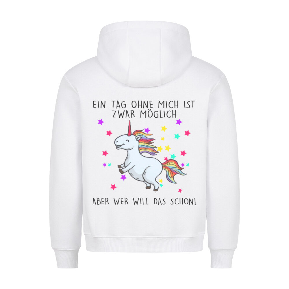 Ohne Mich Glitzer Einhorn - Hoodie Unisex Rückendruck