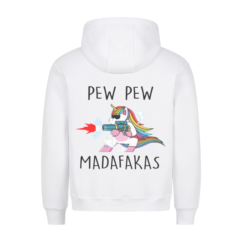 Pew Pew Einhorn - Hoodie Unisex Rückendruck