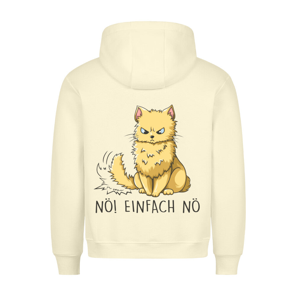 Nö! Katze Beige - Hoodie Unisex Rückendruck