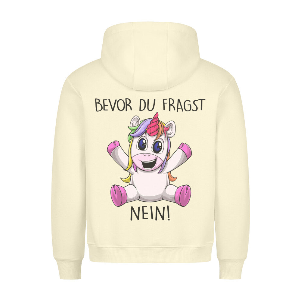 Fragen Unicorn - Hoodie Unisex Rückendruck