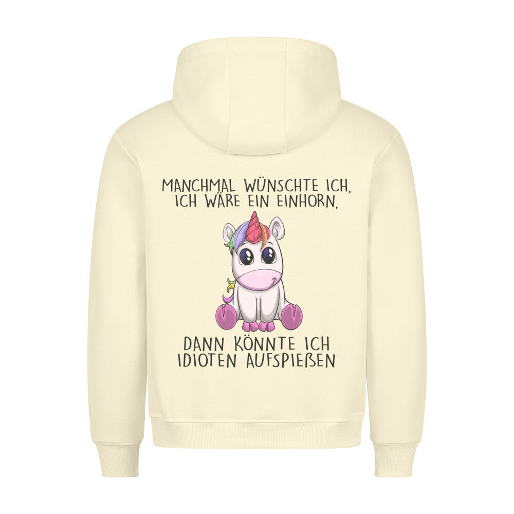 Wünschen Einhorn - Hoodie Unisex Rückendruck