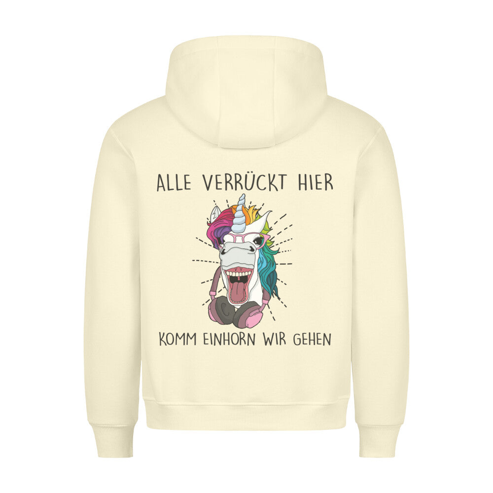 Komm Hipster Einhorn - Hoodie Unisex Rückendruck